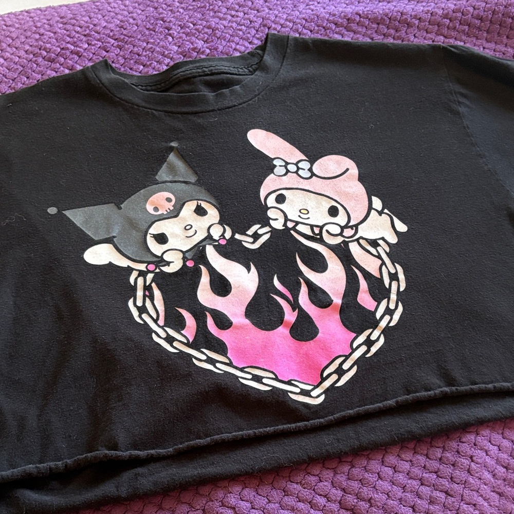Sanrio hot topic kuromi my melody crop top black